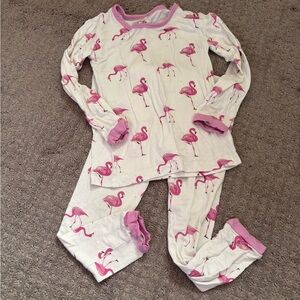 Kyte baby flamingo print 2 piece pajamas Good used condition 2t